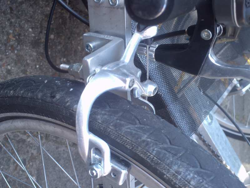 Tribolt Recumbent Trike Front wheels and brakes